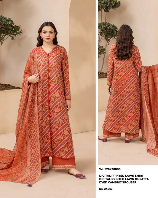 ZELLBURY Unstitched Lawn Collection 2026 Design #WUS26X30880