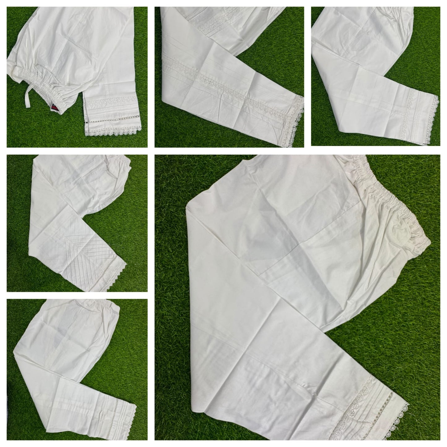 Stitched White Extra Large Trouser Random Designs