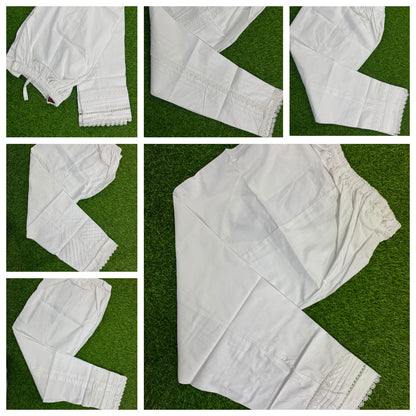 Stitched White Extra Large Trouser Random Designs