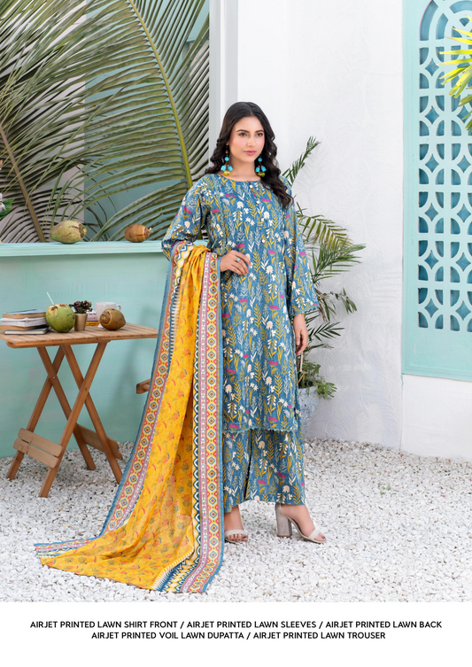 Zesh Unstitched Lawn 3 Piece 100% Original 🔥❤️