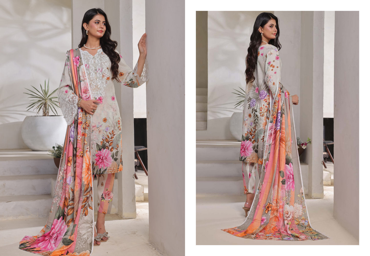 MOOSAJEE EMBROIDERY PATCH ORIGINAL CUTWORK LAWN 3PIECE 👌🔥