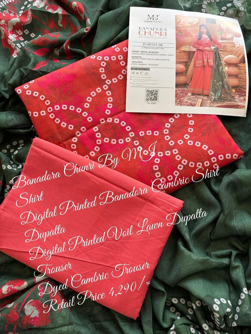 MoosaJee 100% Original Banadora Chunri Unstitched 3Ps👌🔥