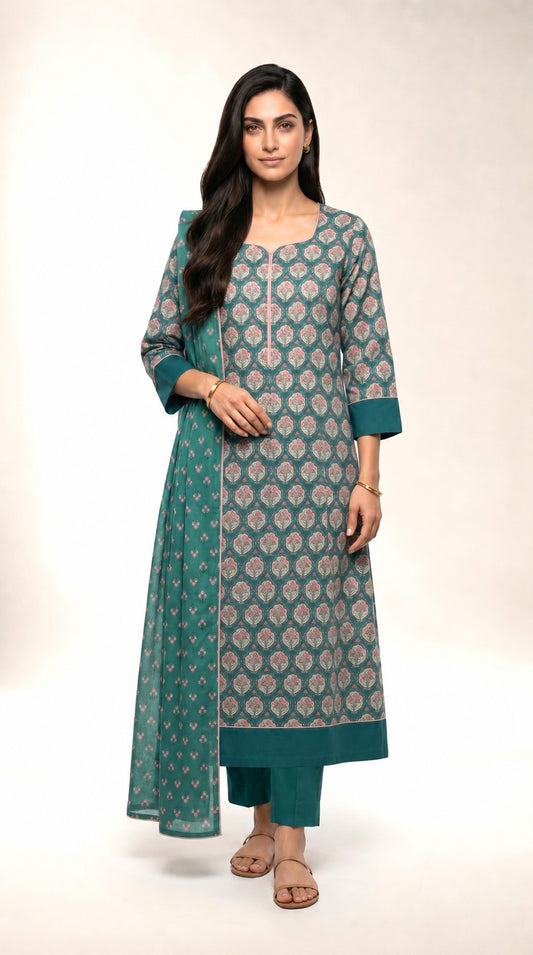 Alkaram Green-Pink MSB-02-26-165 3PCS