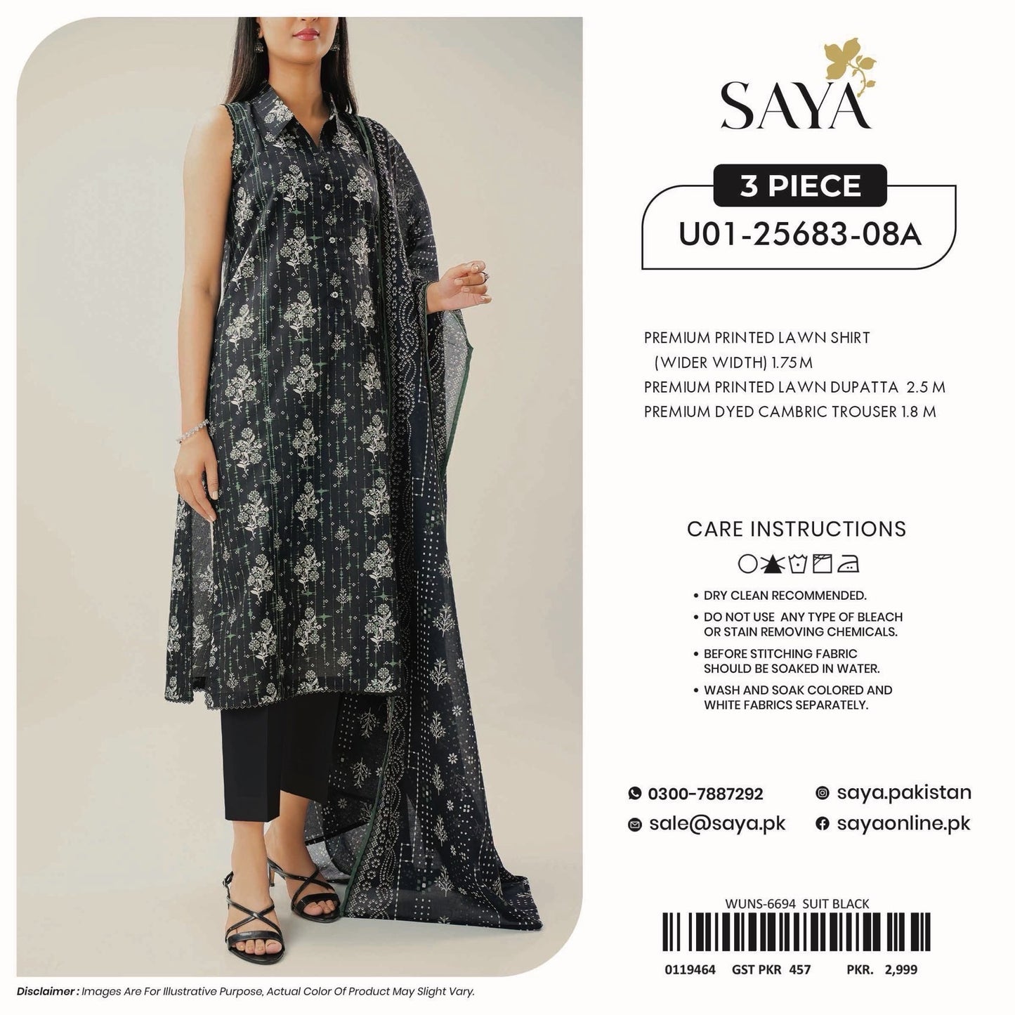 Saya Unstitched Printed 100% Original Cotton 3 PCs Suit In WHOLESALE PRICE 💯✨