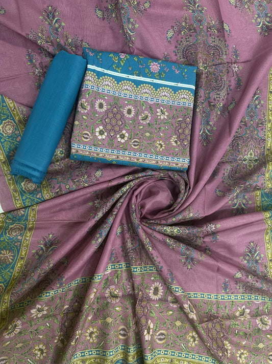 AsimJofa Blue Floral Printed 3Pcs
