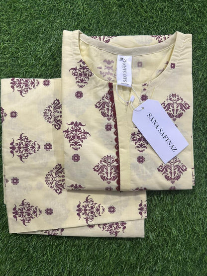 SANASAFINAZ Stitched CORDSET 2PCs Cotton – Ready to Wear