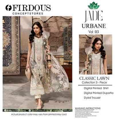 FIRDOUS JADE Yellow 3-Piece