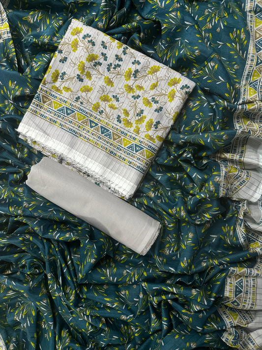 SAFINA BEIGE-GREEN PRINTED 3PCS