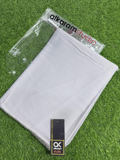 ALKARAM Egyptian Cotton Gents Suits ♥️👔White Self-Stripe