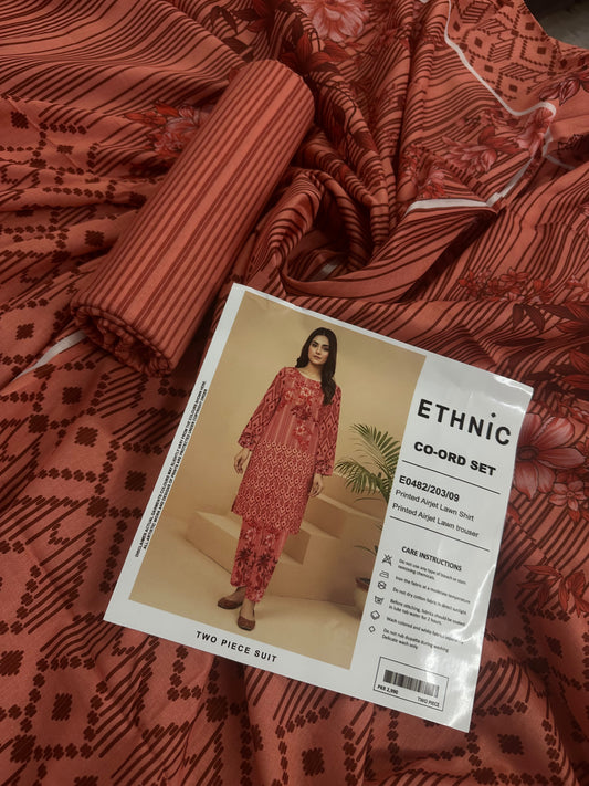 Ethnic 2Pcs Peach/9 Cord Set