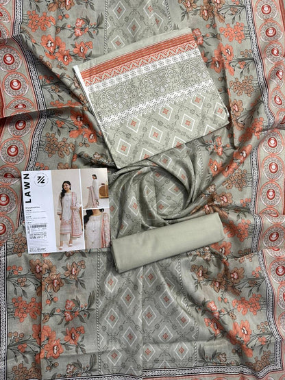 ZELLBURY Unstitched Lawn Collection 2026 Design # WUS26X30754