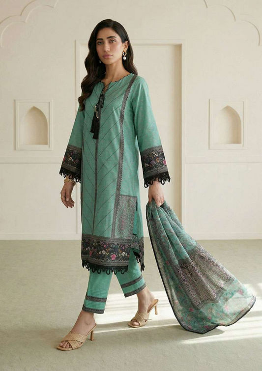ZELLBURY Unstitched 3pcs Lawn Collection D.C:-WUS26X30877