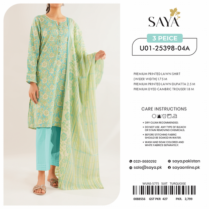 Saya Unstitched 100% Original LAWN 3P Suit In WHOLESALE PRICE 💯✨