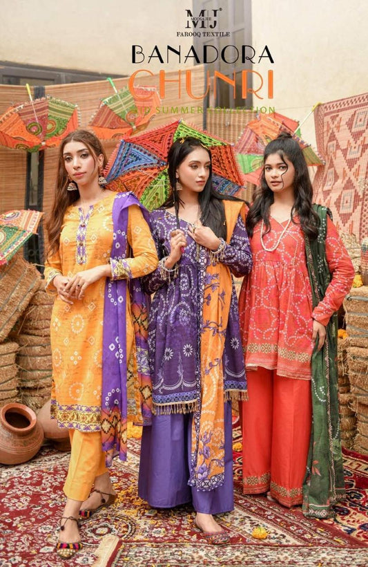 MoosaJee 100% Original Banadora Chunri Unstitched 3Ps👌🔥
