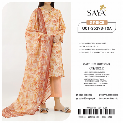 Saya Unstitched 100% Original LAWN 3P Suit In WHOLESALE PRICE 💯✨