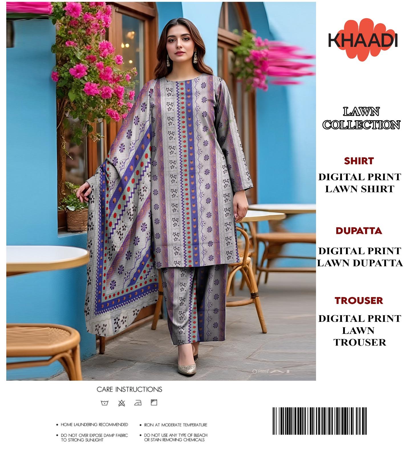 🔥 Khaadi Tanadora – Premium Luxury Collection 3PC🔥