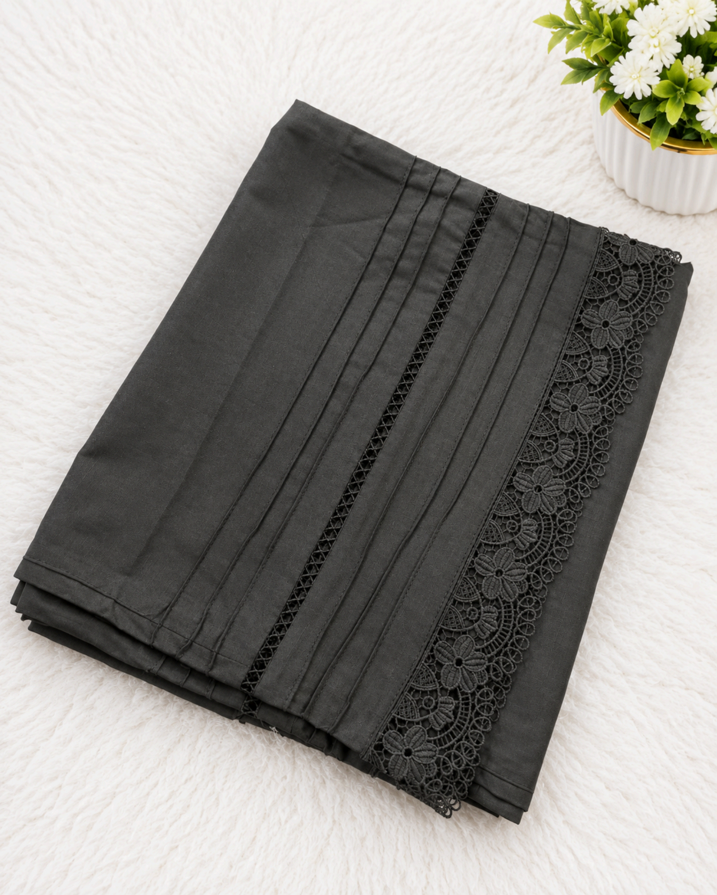 Stitched Black Plazo Large Randomly