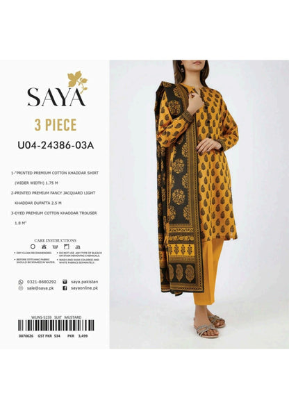 Saya  Cotton Khaddar 3P