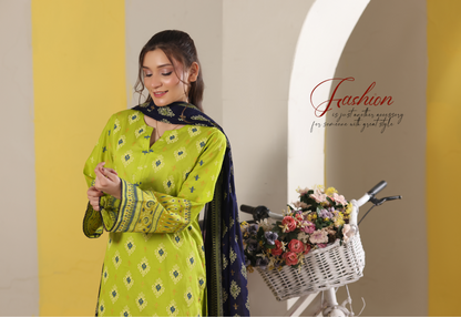 BANARSI BY MJ SIGNATURE DIGITAL PRINTED 3PC LAWN COLLECTION Design #D-A0301-04