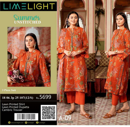 🌸 LIMELIGHT 🌸☀️ Summer 2025 ☀️💎 3 Piece Unstitched Lawn 💎