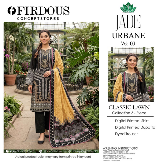 FIRDOUS JADE Black 3-Piece