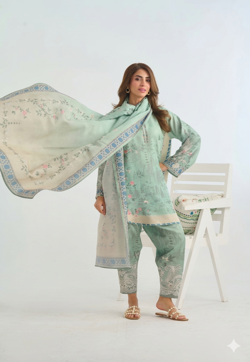 SOBIA NAZIR Digital Print 3 Piece CO-ORDS Collection D-08