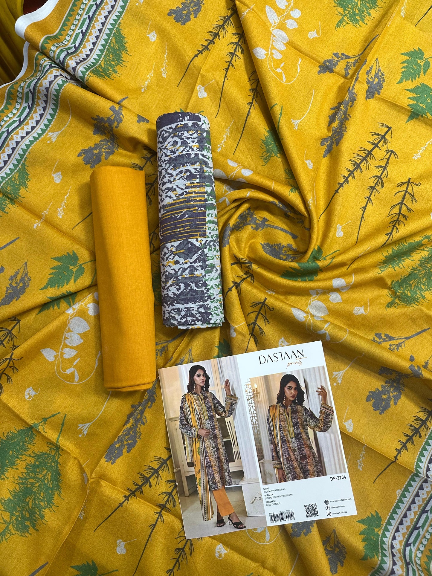 DASTAN Original Lawn 3 Piece Unstitched Collection Design No: 2704