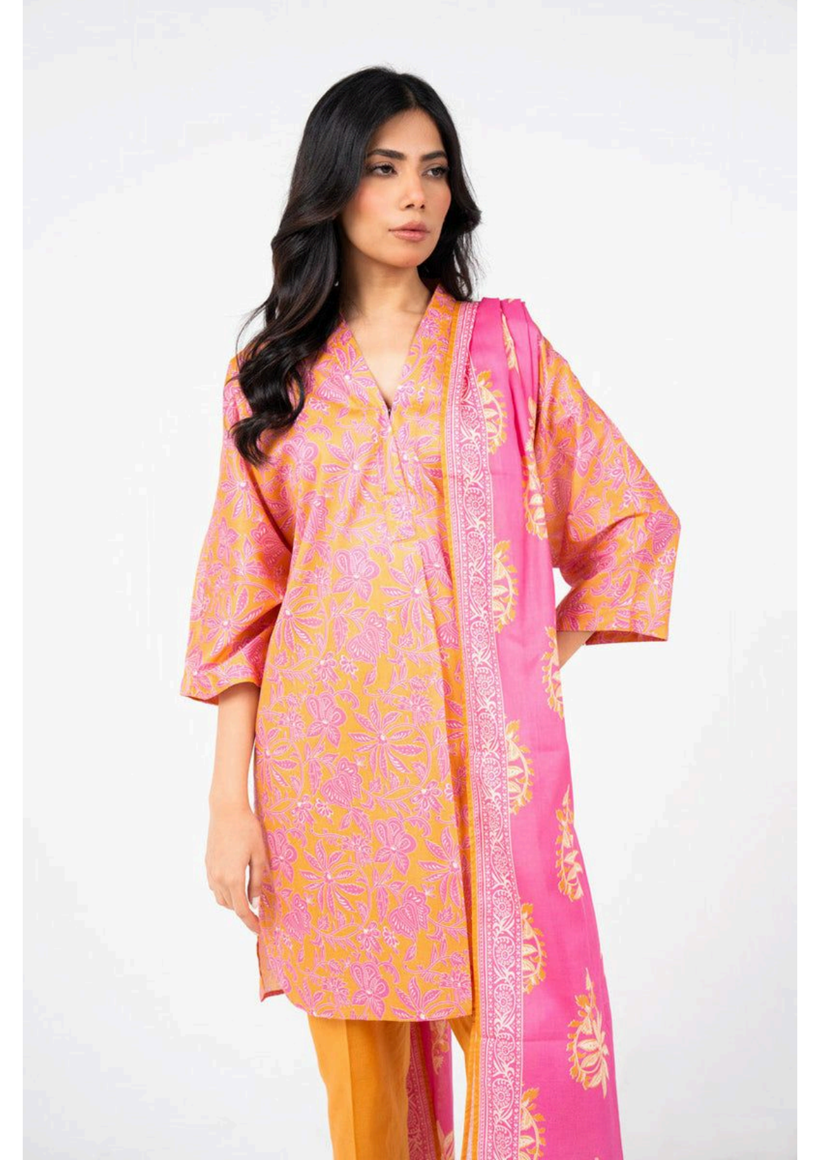 Alkaram 100% Original Cotton Camric 3 Piece 😉🧡 2k25