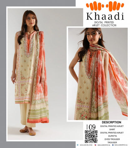 GulAhmed,Khaadi,Zellbury,Ego,Salitex,CrossStitch,Nishat,Firdous,Baroque,Maria.B,Alkaram ,SanaSafinaz Printed Unstitched 3P in 1299🇵🇰🌟
