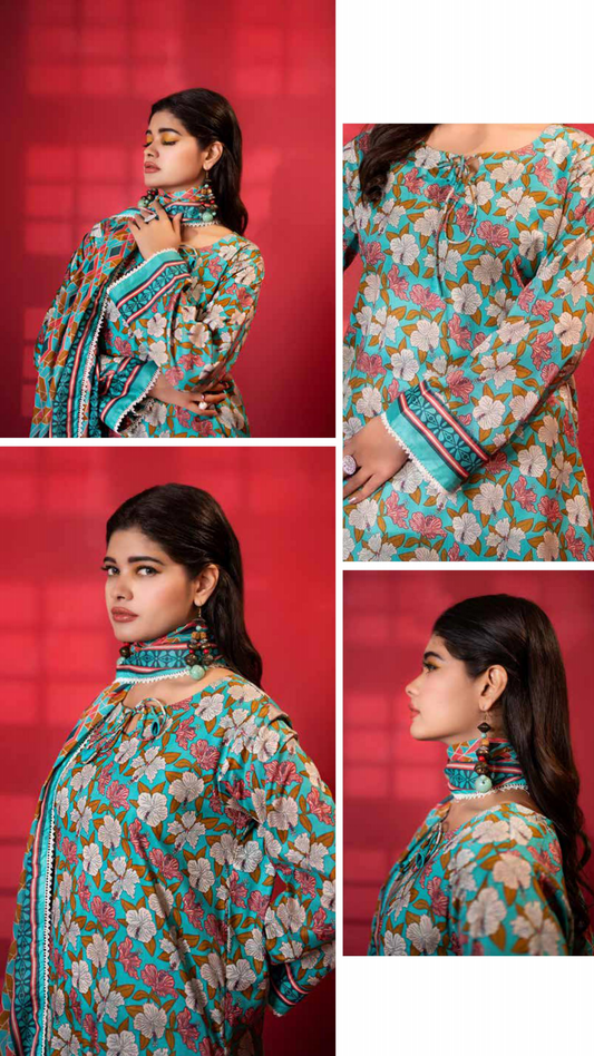 Zesh Unstitched Lawn 3 Piece 100% Original 🔥❤️