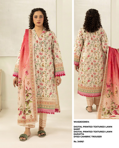 ZELLBURY Unstitched Lawn Collection 2026 Design #WUS26X30614