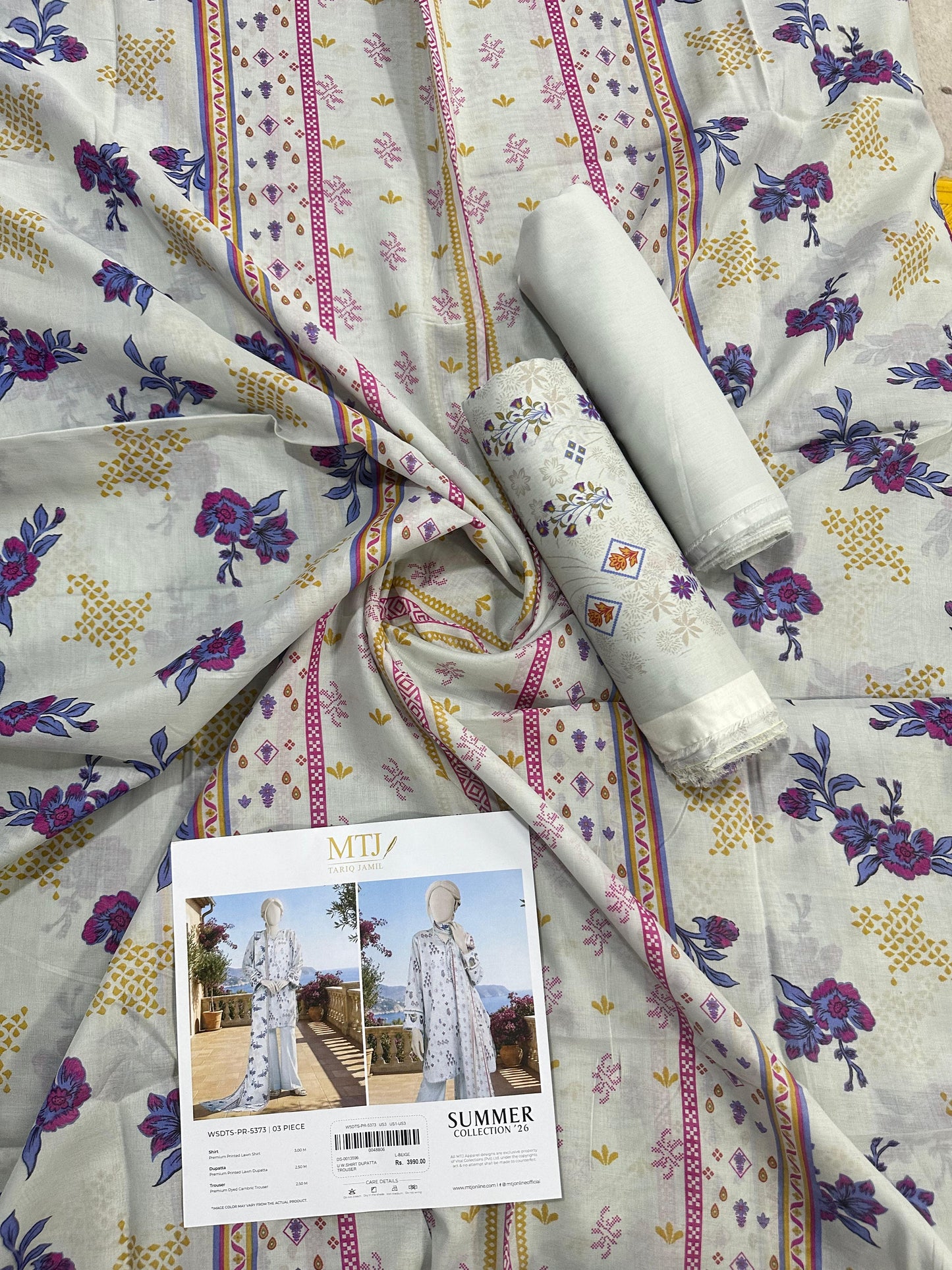 MTJ Original (WSDTS-PR-5373) Printed Lawn Unstitched Collection – Summer 2026