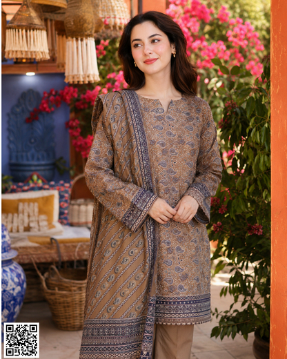 ZAMAN PRINTED UNSTITCHED 3PCS COLLECTION
