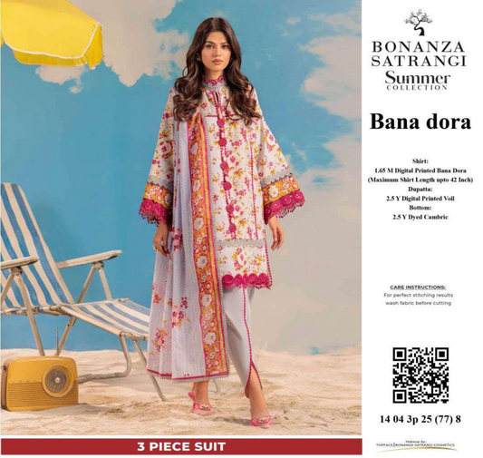 BONANZA DORIA LAWN UNSTITCHED 3 PIECE ⚡👌💜
