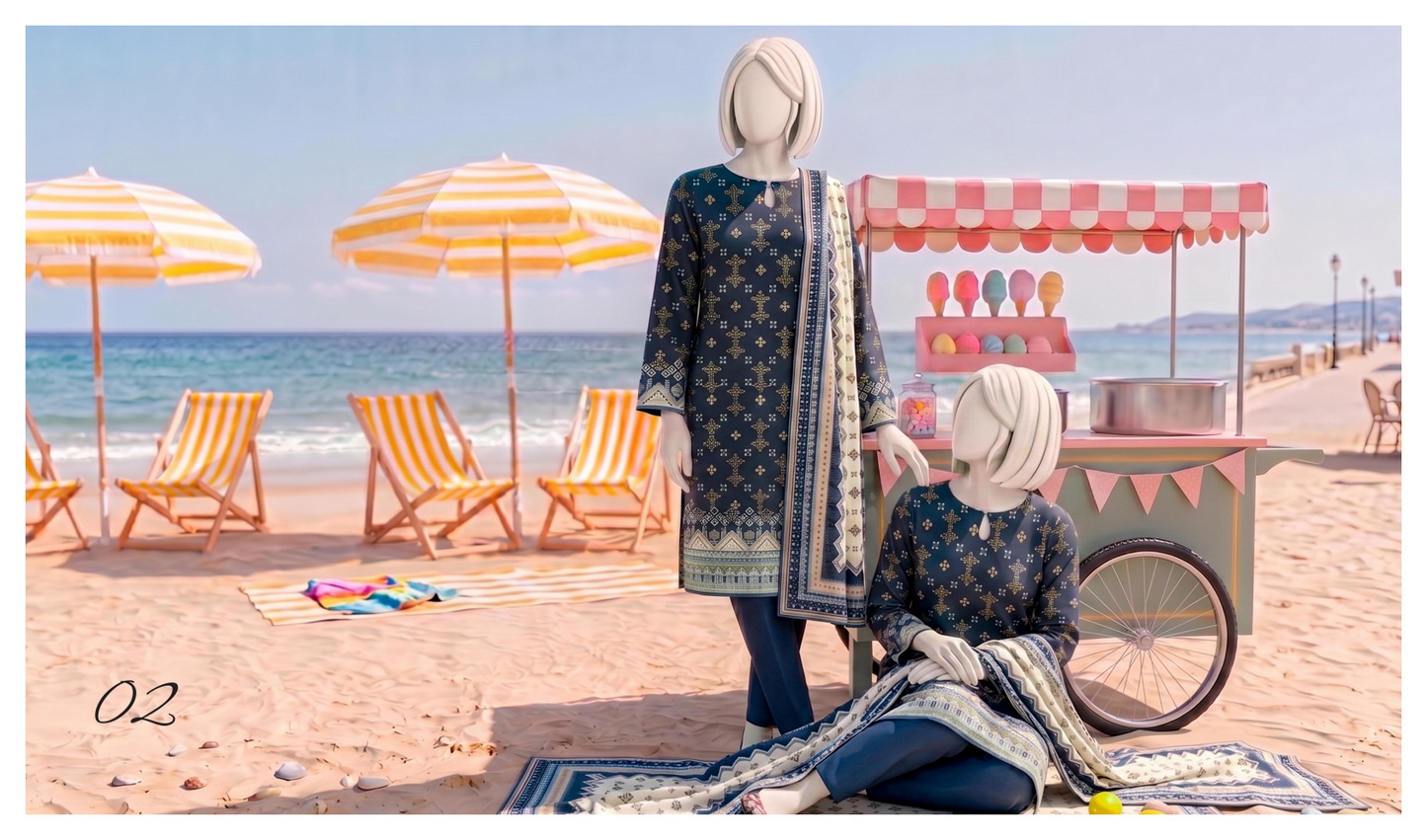 SAWERA-E-SAHIL Printed Lawn Collection D-02