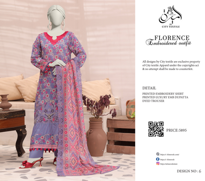 🧡🔥 ALMEERAH FLORENCE Embroidery Cutwork Dupatta 3 Pieces 🔥❤️