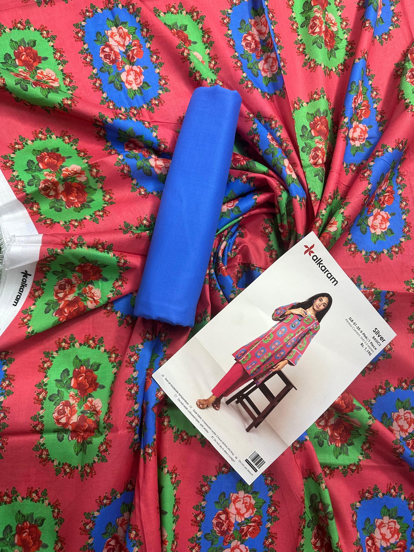 Alkaram Pink-Blue 2Pcs S+T