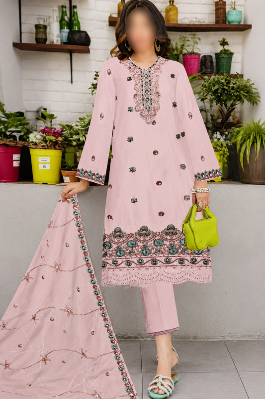Minaaish 3Pcs Embroidery Randomly Any Color/Any Design