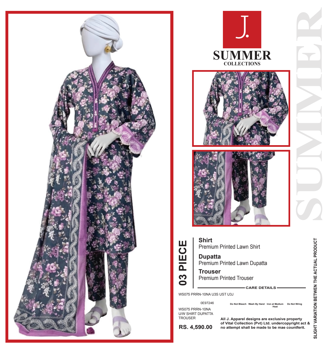Junaid Jamshed Inspired J. Digital Printed Lawn 3 Piece Unstitched Collection