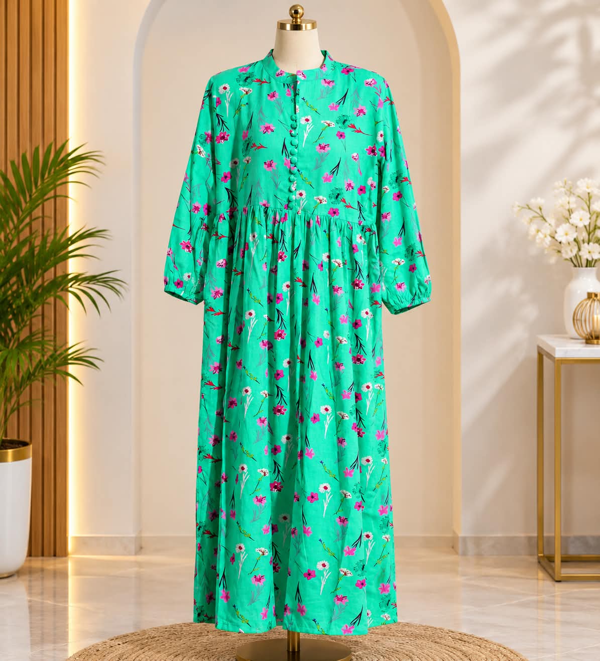 DIGITAL PRINTED GREEN MAXI