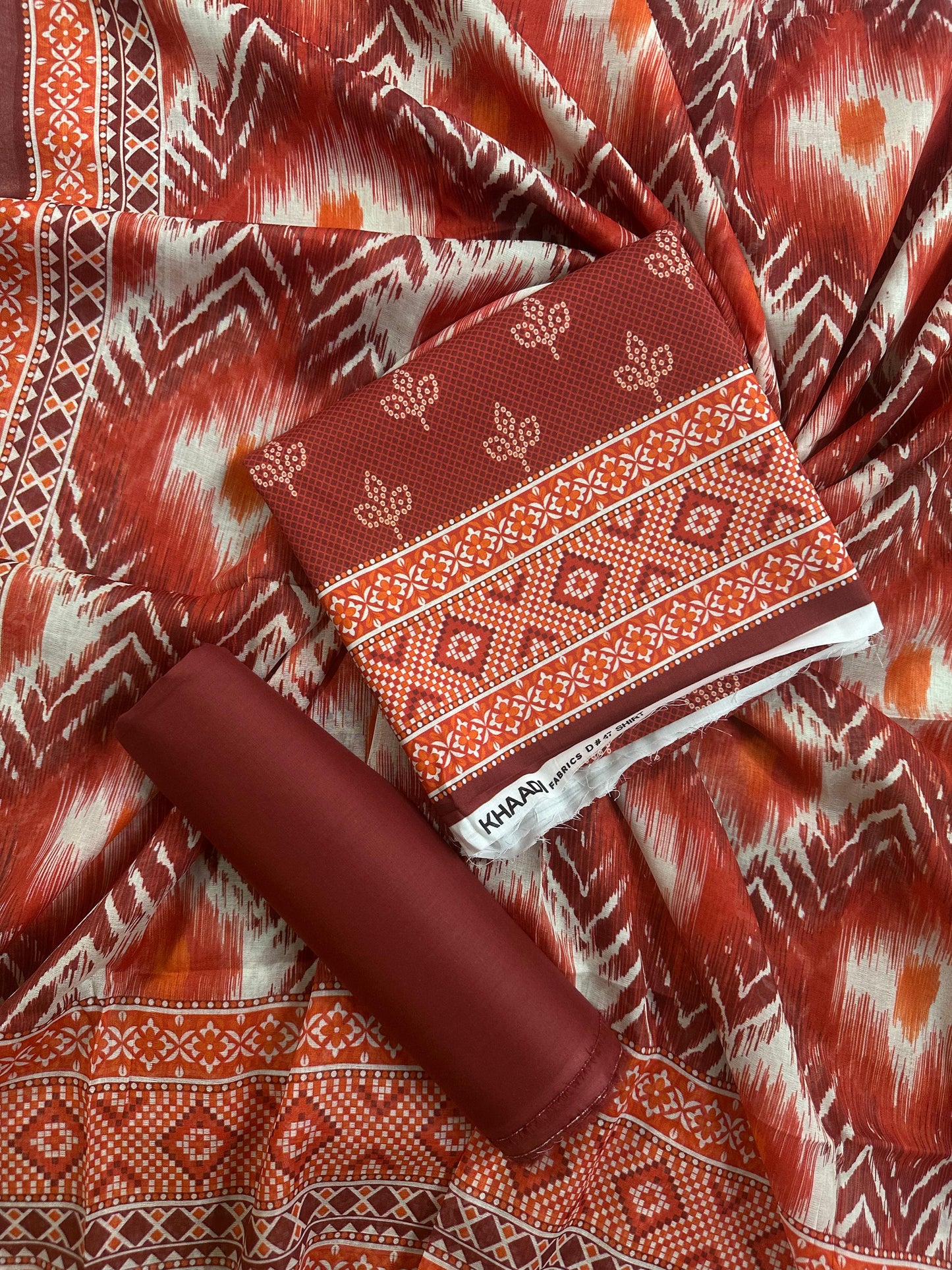 Khaadi Terracotta Printed 3Pcs