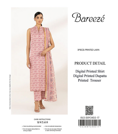 Bareezé Copy Unstitched Lawn 3 Pieces ❤️🔥