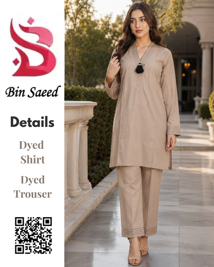 Bin Saeed Stitched 2Pcs Dyed Collection