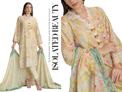 RUQAYYAHS – Digital Printed Embroidered Lawn Collection 2026 Design # 06