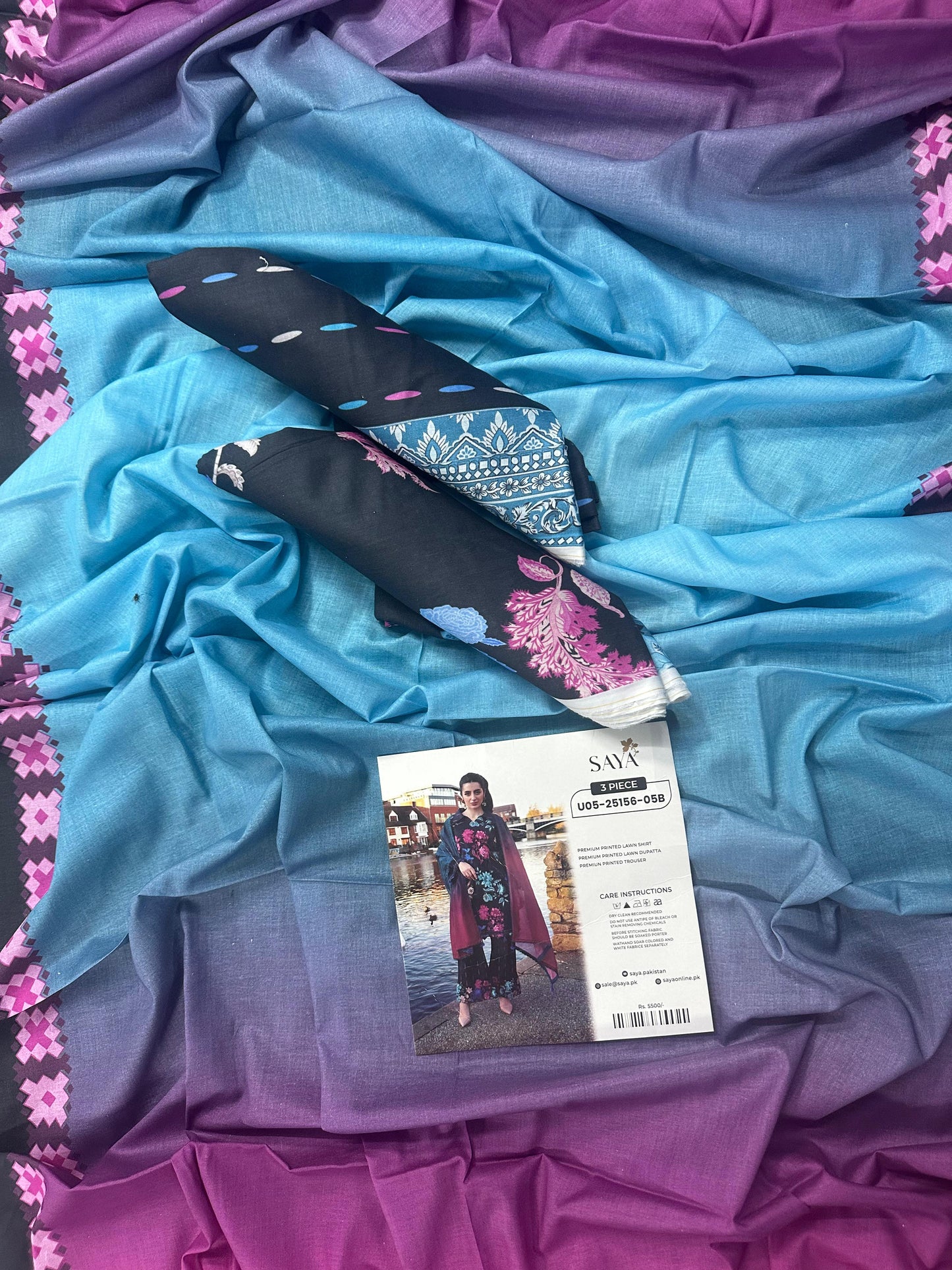 Saya 3 PCs Unstitched Lawn Collection D.No :-03