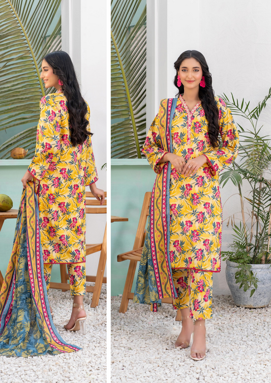 Zesh Unstitched Lawn 3 Piece 100% Original 🔥❤️