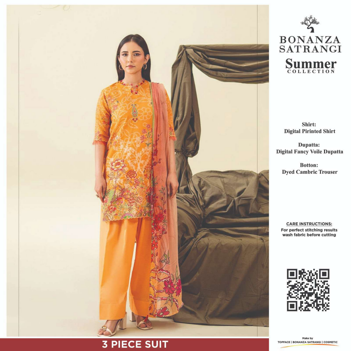 Bonanza Satrangi Orange 3PCs