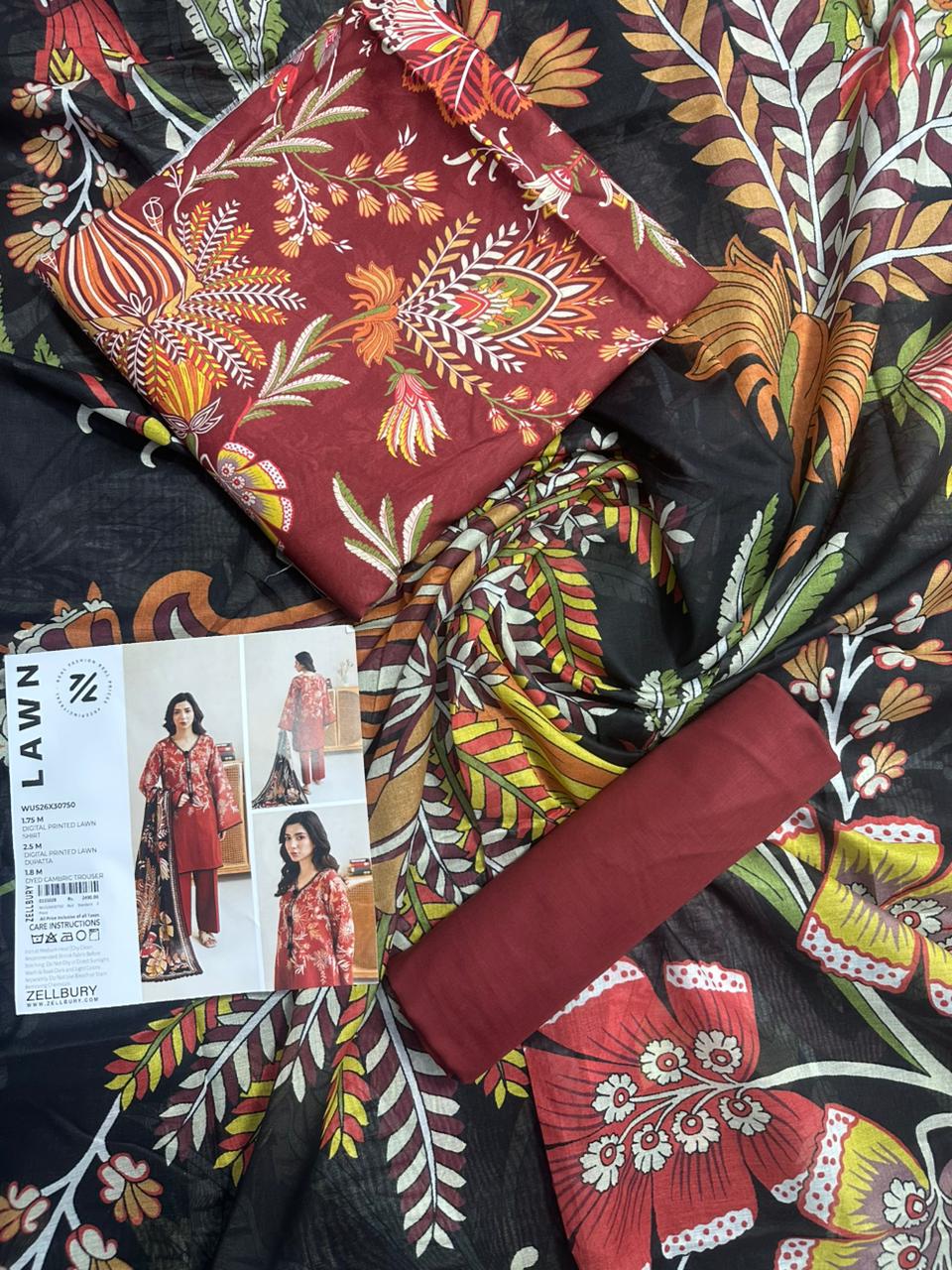 ZELLBURY Unstitched Lawn Collection 2026 Design #WUS26X30750