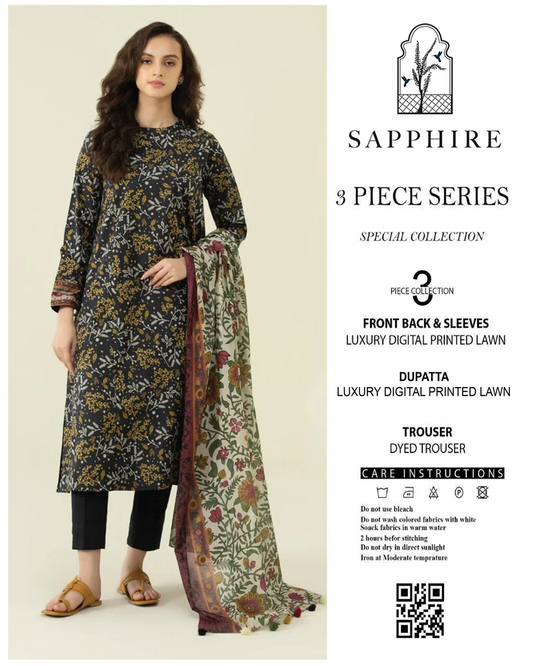 Sapphire Unstitched Lawn 3 Pieces in Wholesale Price 🔥❤️