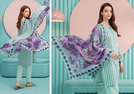 SALINA D-03 DIGITAL PRINTED LAWN  3PCS